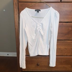 Full length ribbed v-neck long sleeve